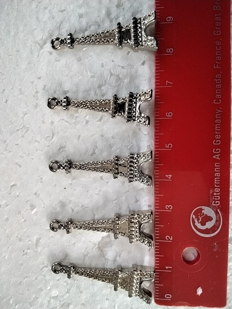 zilveren Eiffeltoren bedel 35 x 12 mm, Hobby en Vrije tijd, Ophalen of Verzenden, Nieuw, Applicatie
