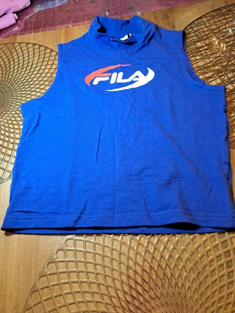Blauw nieuw topje Fila maat XS., Ophalen, Blauw, Nieuw, Zonder mouw