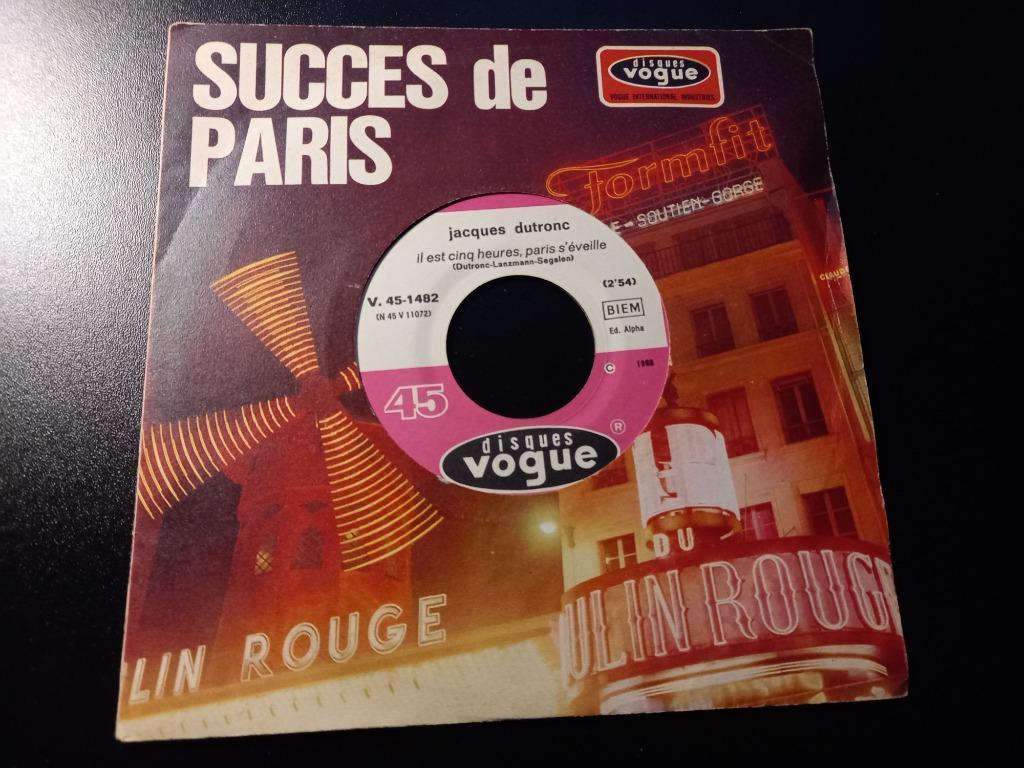Jacques Dutronc‎ — Il Est Cinq Heures, Paris s'Eveille '7, Enlèvement ou Envoi, Single, Comme neuf, Pop