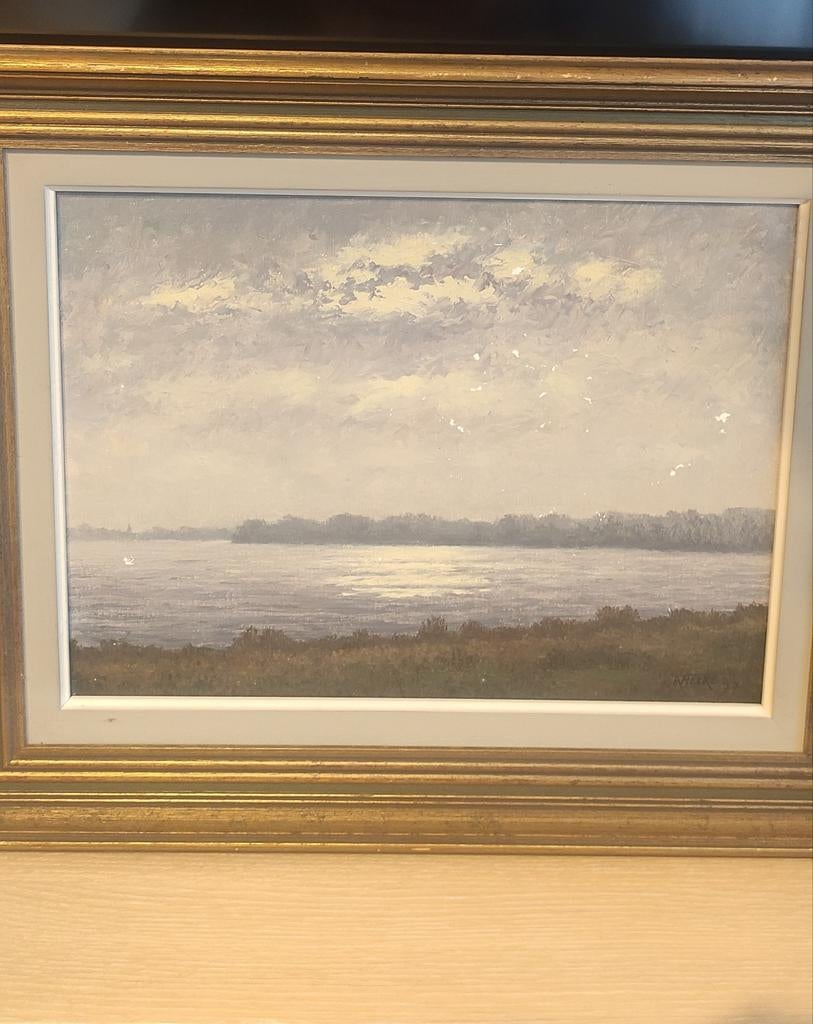 Landschap schilderij Albert Van Hecke   '77, Antiek en Kunst, Kunst | Schilderijen | Klassiek, Ophalen