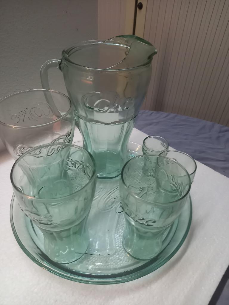Coca Cola Oude Drinkbekerset met dienblad, Ophalen, Nieuw