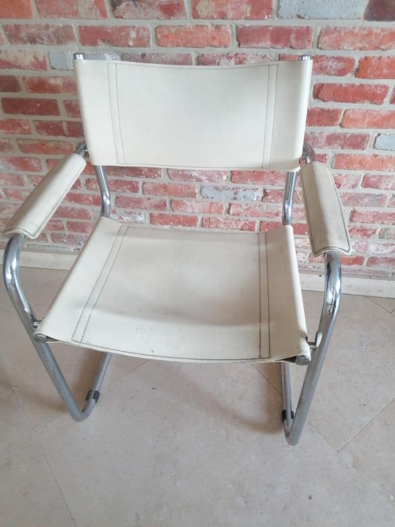 Vintage keukenstoel, Huis en Inrichting, Ophalen, Gebruikt, Wit