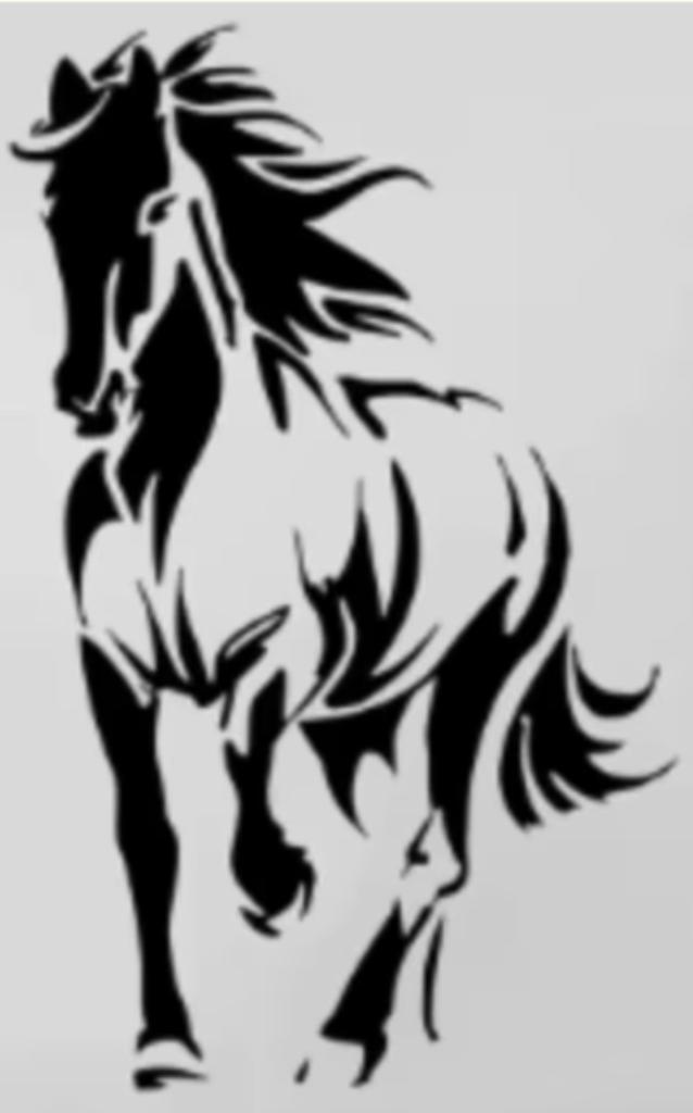 Grote muursticker Lopend paard (74x118cm), Ophalen of Verzenden, Nieuw