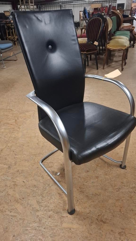 28 orginele FRITZ HANSEN slede vegader stoelen leer design, Enlèvement ou Envoi, Comme neuf, Noir