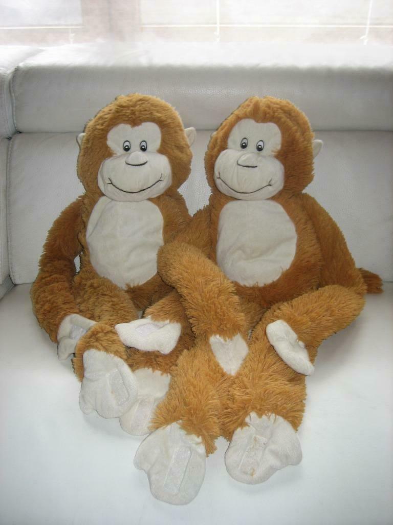 KNUFFELDUO APEN, Kinderen en Baby's, Speelgoed | Knuffels en Pluche, Ophalen of Verzenden, Zo goed als nieuw