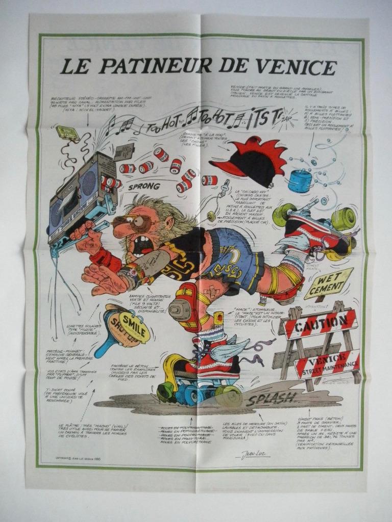 Poster Spirou 2223 - Le patineur de Venice - 20 nov 1980, Livres, Jean-Luc Béghin, Une BD, Comme neuf, Enlèvement