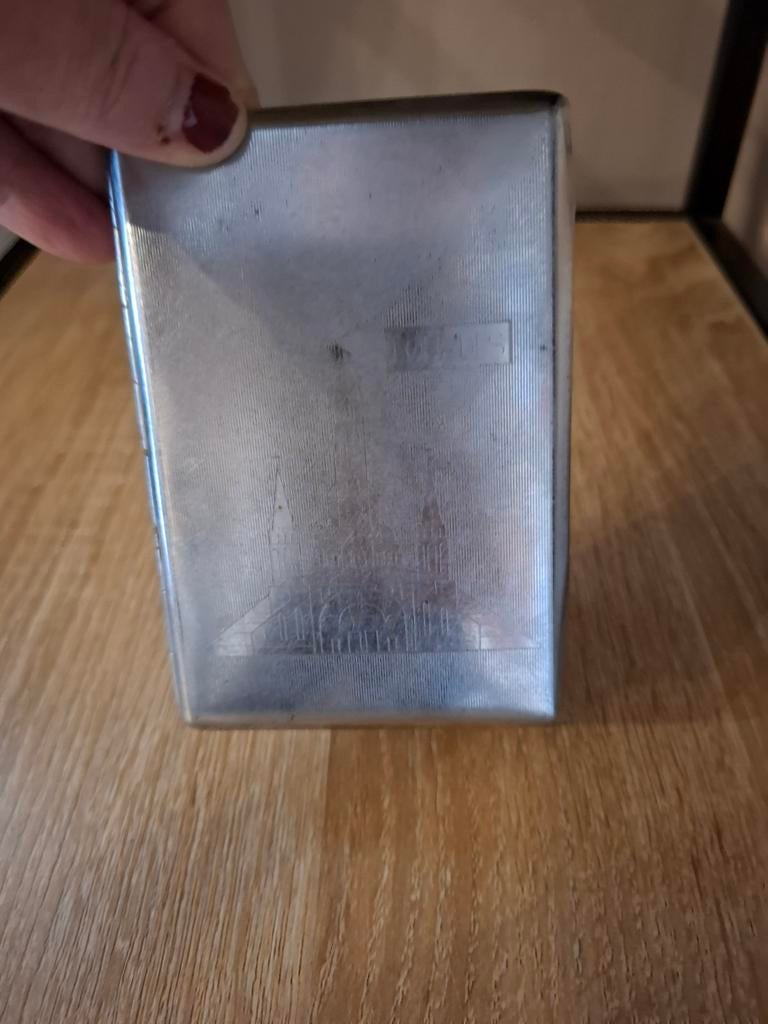 Vintage metalen sigarettenetui, Ophalen of Verzenden
