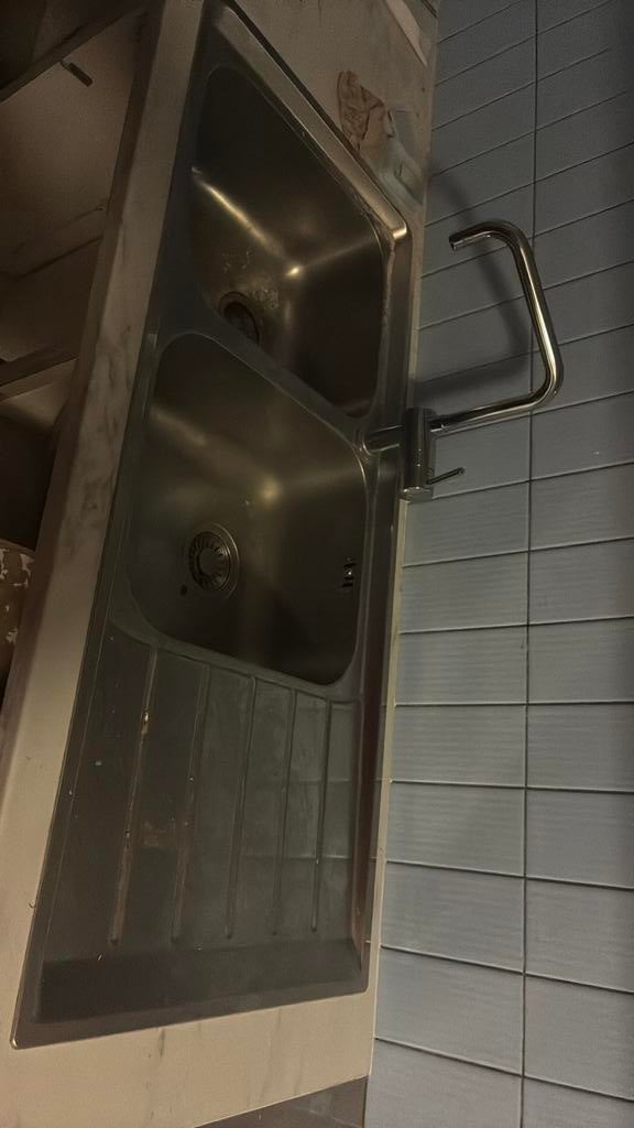 Afwasbak met twee volwaardige bakken, Huis en Inrichting, Ophalen, Gebruikt