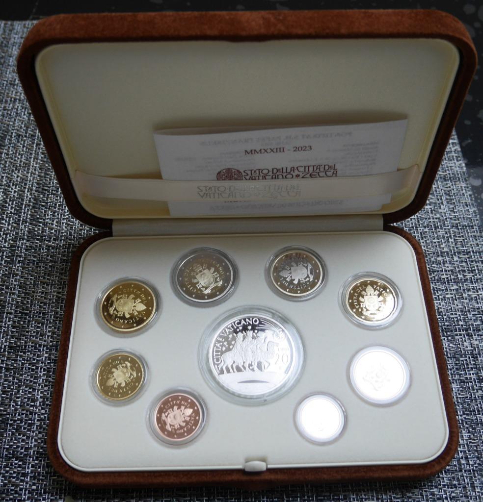 Vaticaanserie 9 munten 1c/2euros/20 euro Zilver2023 BE Proof, Postzegels en Munten, Munten | Europa | Euromunten, Vaticaanstad