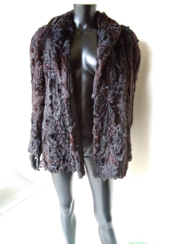 Manteau en fourrure véritable, Pels, Envoi, Porté, Noir