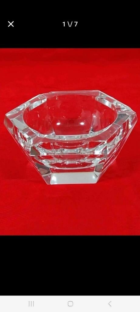 Cendrier ancien en cristal Val Saint Lambert, Enlèvement ou Envoi