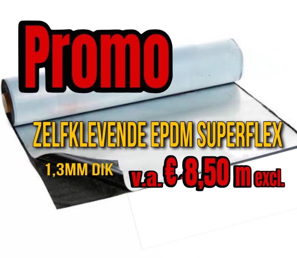 Zelfklevende EPDM Rubberfolie € 8,50m excl. btw, Bricolage & Construction, Tuiles & Revêtements de toit, Membrane goudronnée, Enlèvement