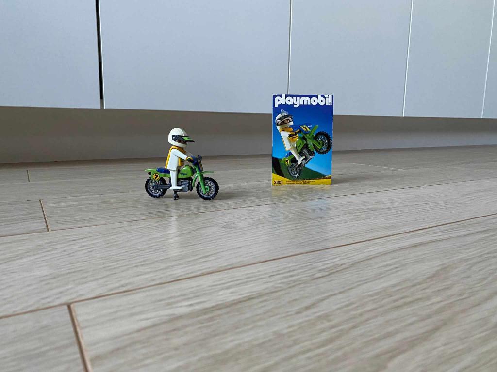 Pilote de motocross Playmobil numéro 3301, Enlèvement, Comme neuf, Ensemble complet