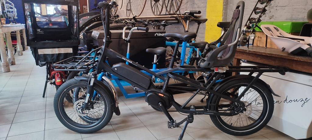 Huyser double cargo fiets zwart, 47 tot 51 cm, Ophalen, Zo goed als nieuw