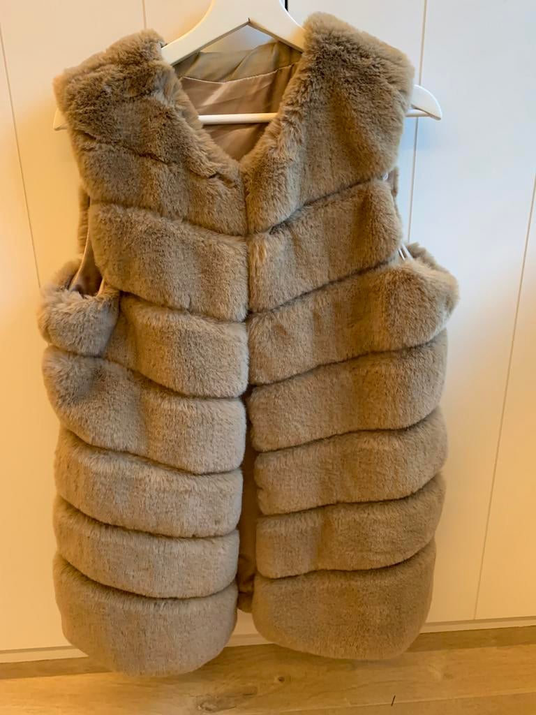 Beige pelsen bodywarmer one size, Enlèvement ou Envoi, Comme neuf