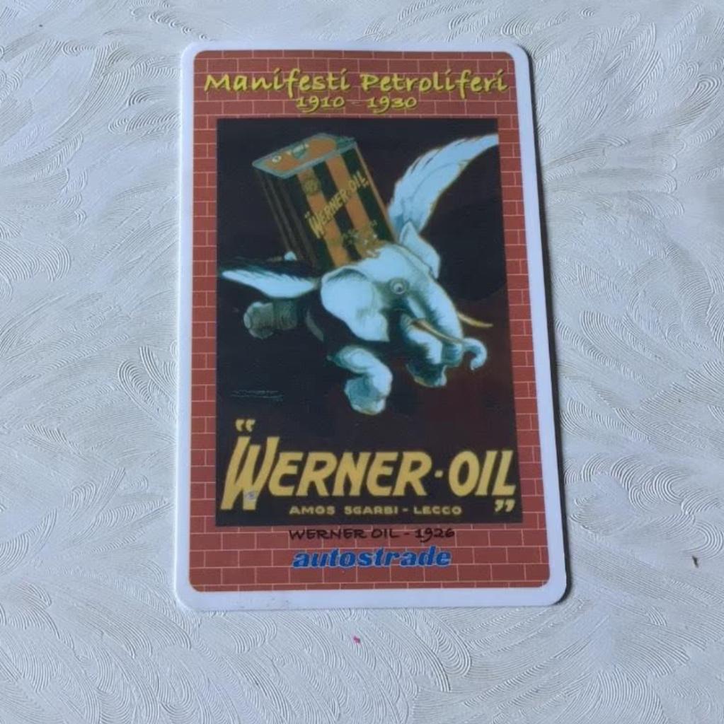 Brandstof Werner-oil kaart 1926 amos sgarbi lecco manif petr, Verzamelen, Merken en Reclamevoorwerpen, Ophalen of Verzenden