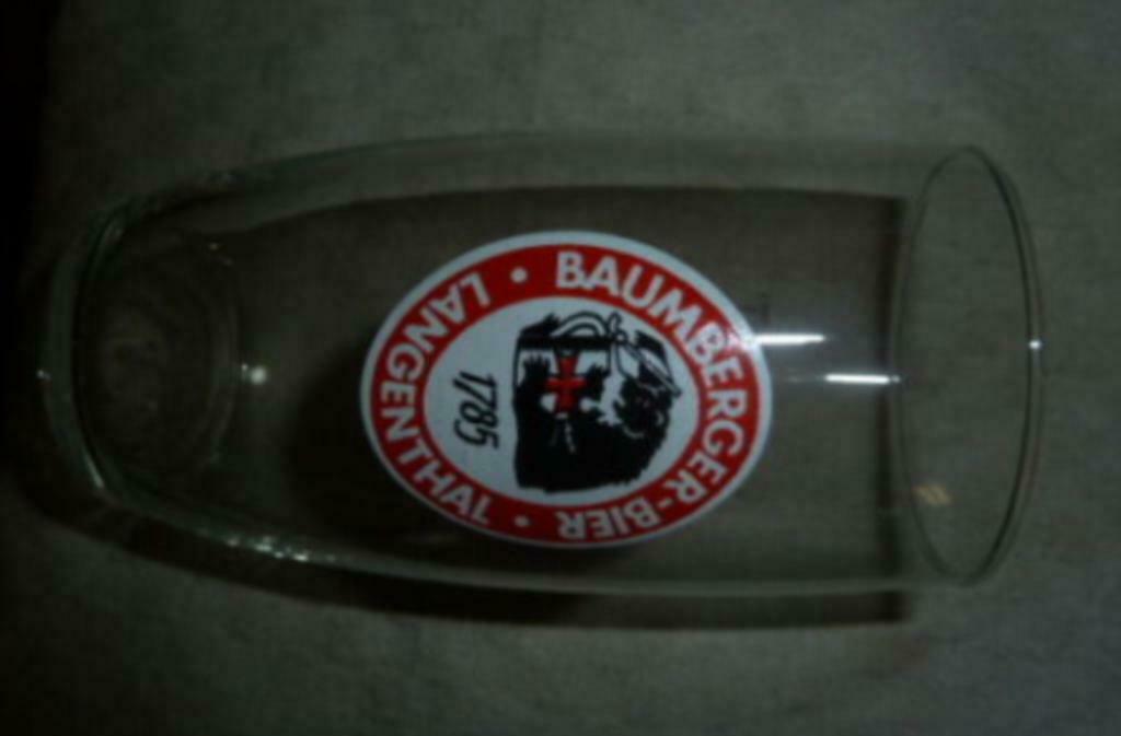 #C bier glas BAUMBERGER - BIER 1785 Langenthal 0,3L, Verzamelen, Glas en Drinkglazen, Gebruikt, Bierglas, Ophalen of Verzenden