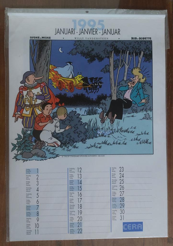 Suske en Wiske - Cera kalender 1995, Verzamelen, Stripfiguren, Ophalen of Verzenden, Suske en Wiske, Nieuw, Gebruiksvoorwerp
