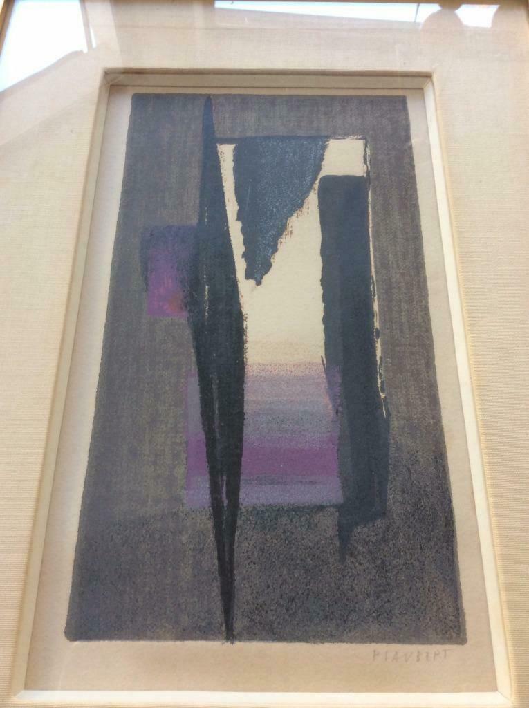 zeefdruk Jean Piaubert (1900-2002) Abstracte compositie, Antiquités & Art, Enlèvement ou Envoi