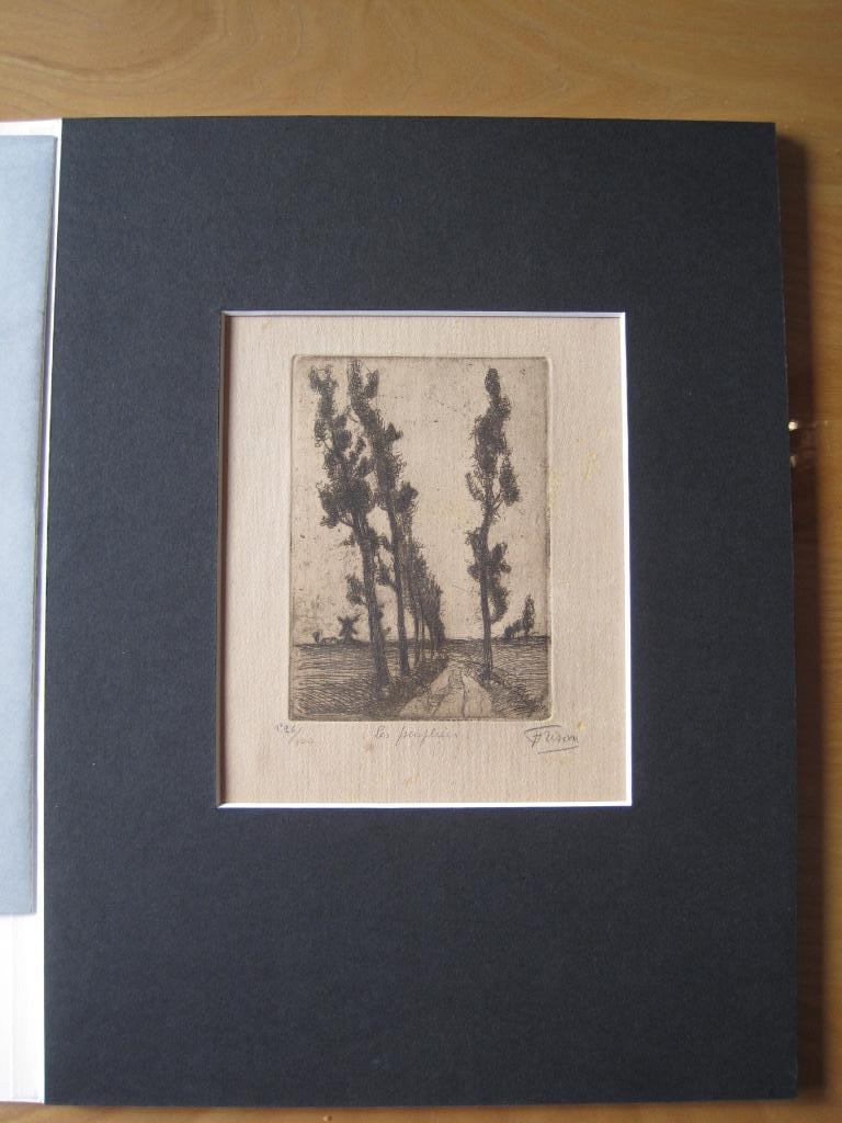 Gravure Les peupliers par Frison ex 26/100, Antiquités & Art, Art | Eaux-fortes & Gravures, Enlèvement ou Envoi