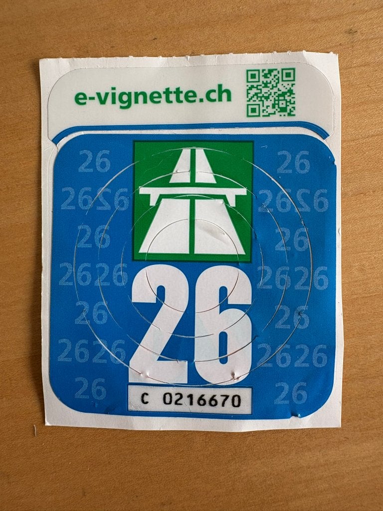 Zwitsers wegenvignet 2026, Tickets en Kaartjes