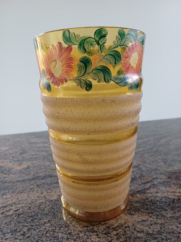 Vaas in bruin glas, Antiek en Kunst, Ophalen