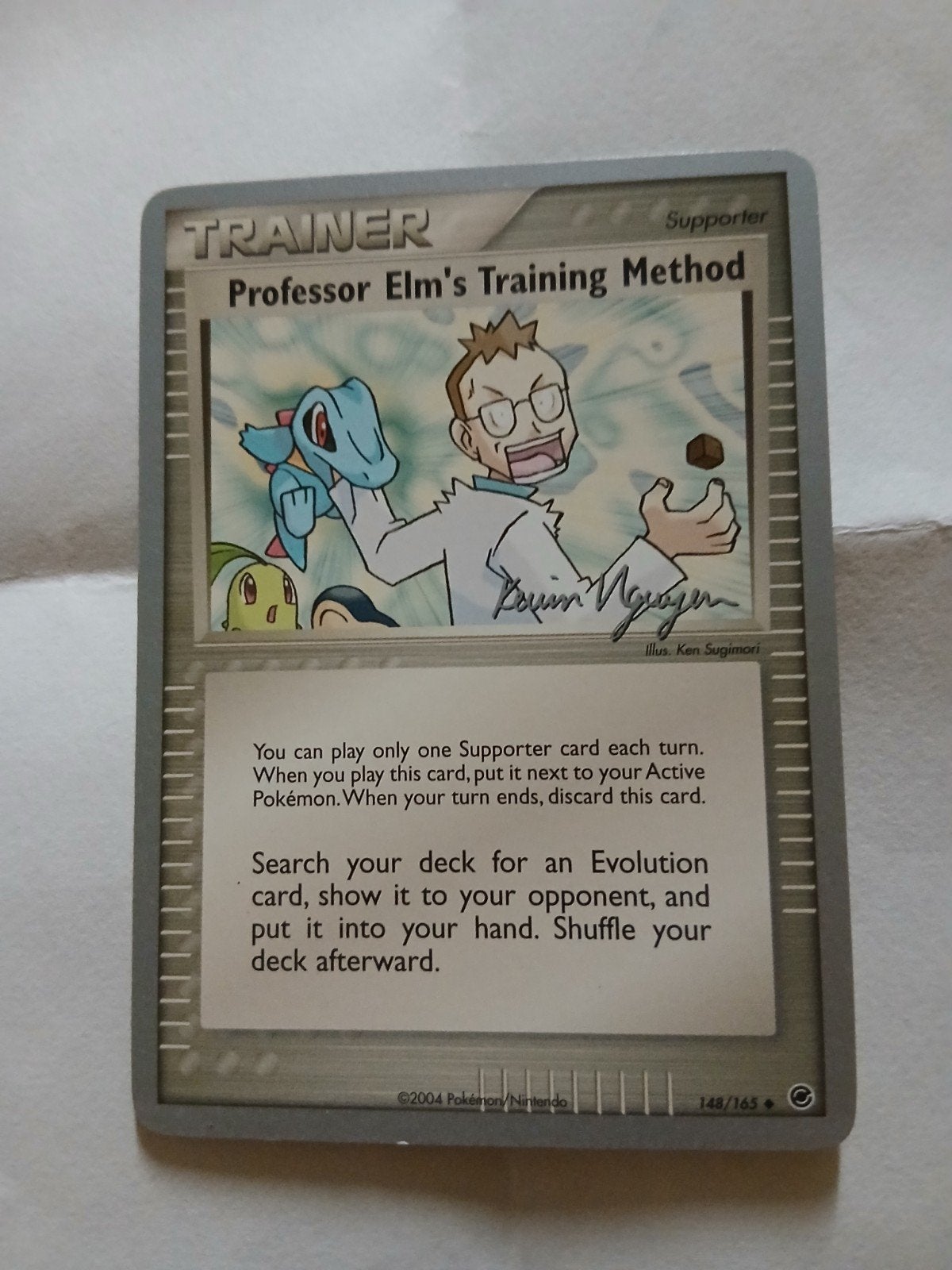 Trainer kaart Professor Elm's Training Method met handtekeni, Ophalen