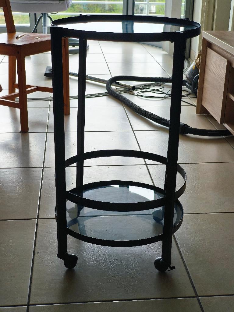 Table en verre a roulettes d'appoint, Maison & Meubles, Tables | Dessertes, Enlèvement, Neuf, Verre