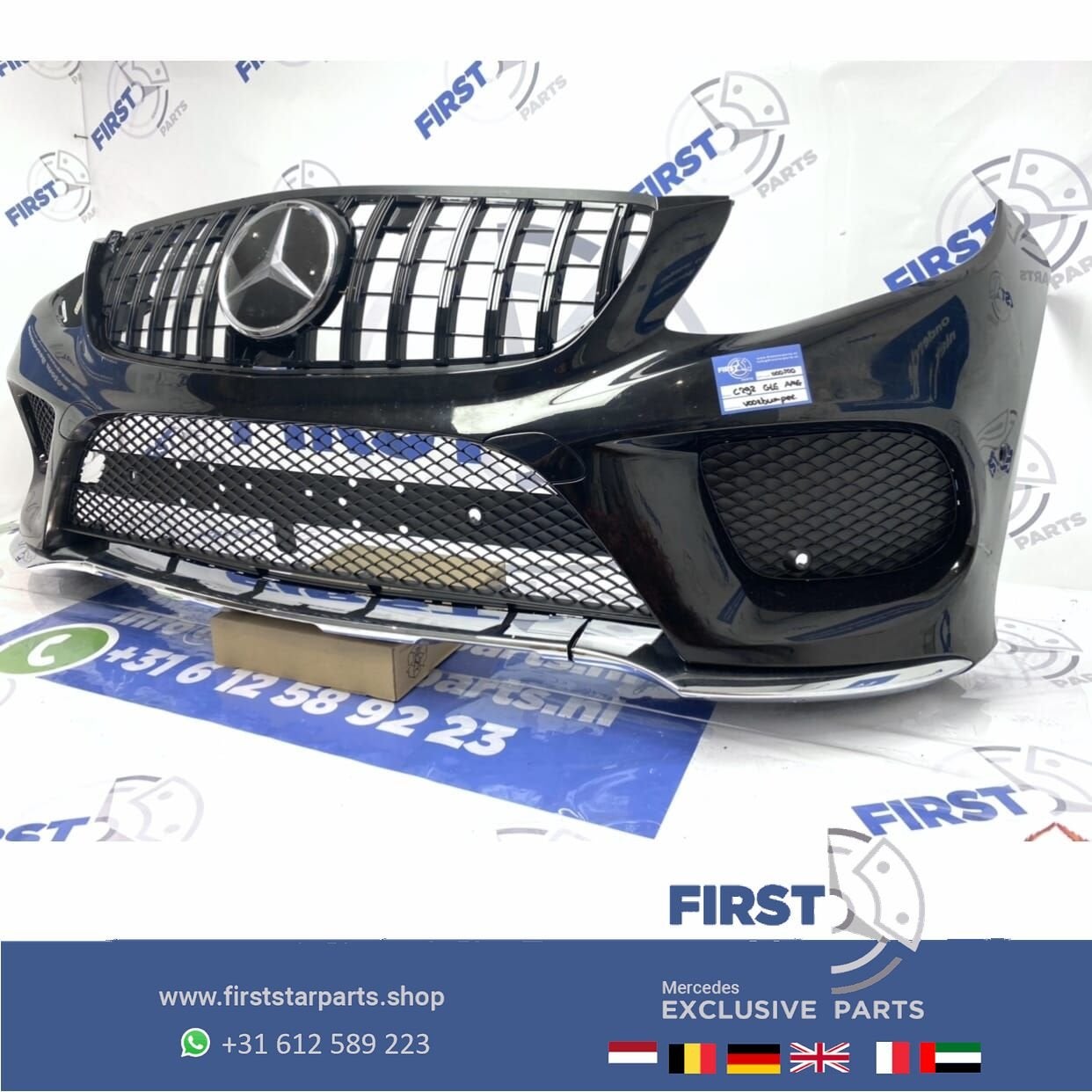 W166 GLE AMG VOORBUMPER COMPLEET ZWART Mercedes 2015-2019 OR, Utilisé, -, Avant, -
