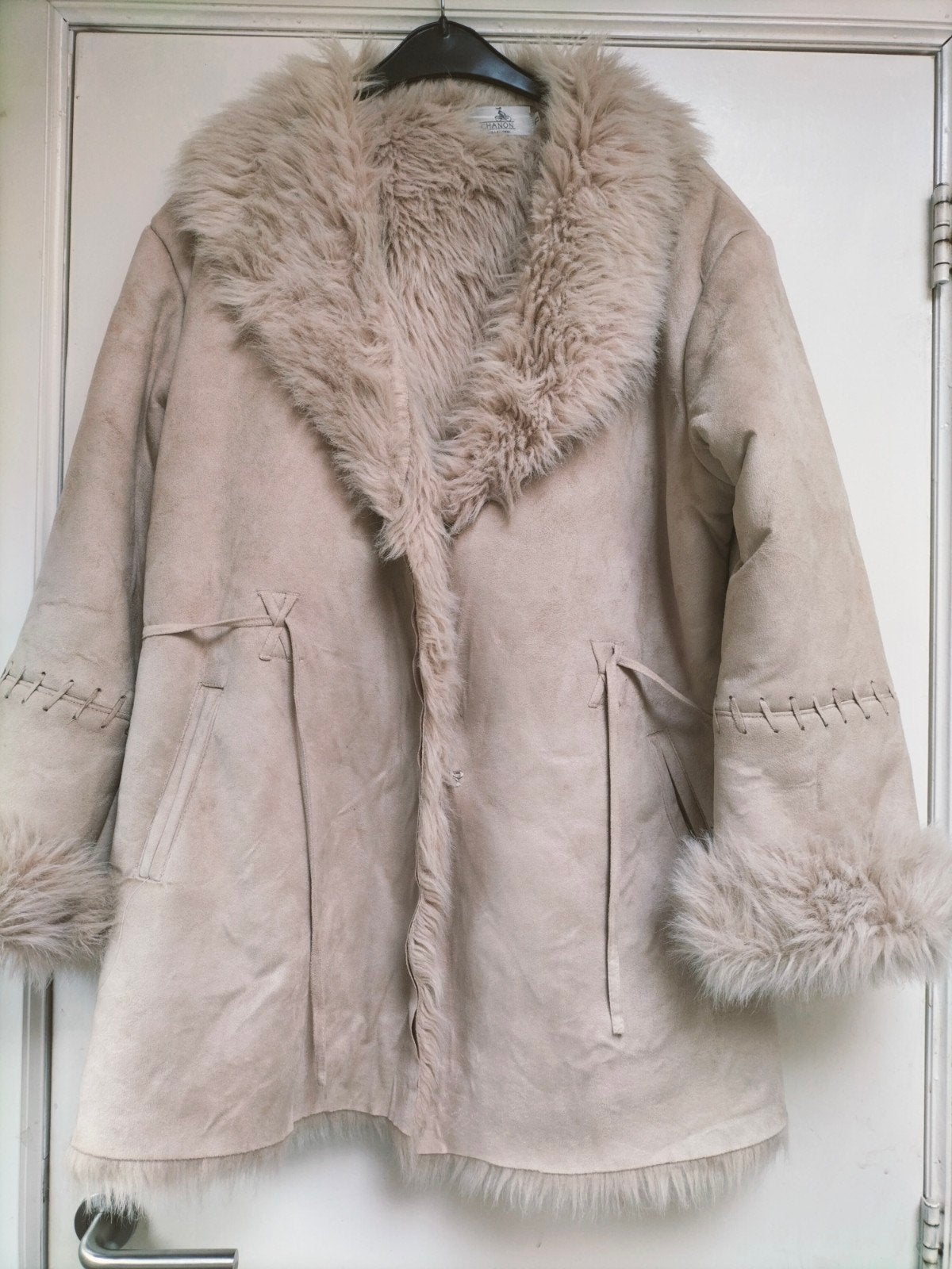 Chanon, prachtige beige leren jas 44, Kleding | Dames, Ophalen of Verzenden, Beige