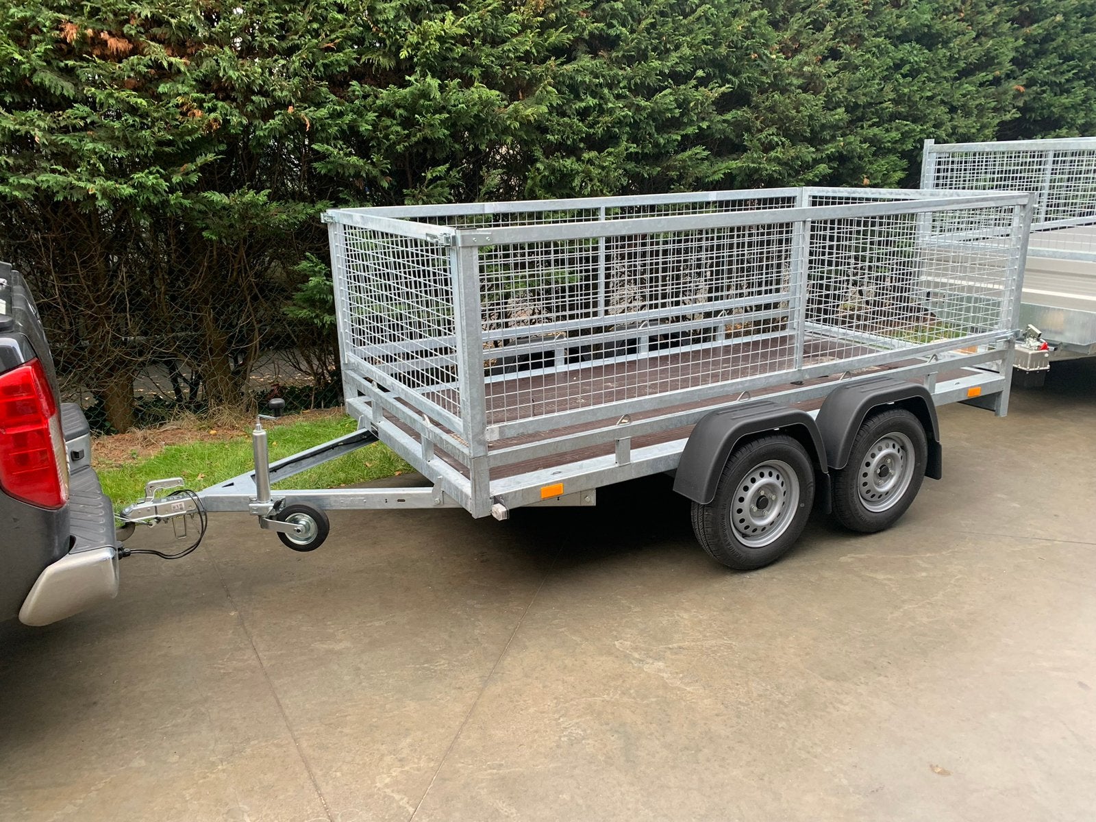 Dubbelas Mini Transporter Aanhangwagen + loofnetten, Enlèvement, Neuf