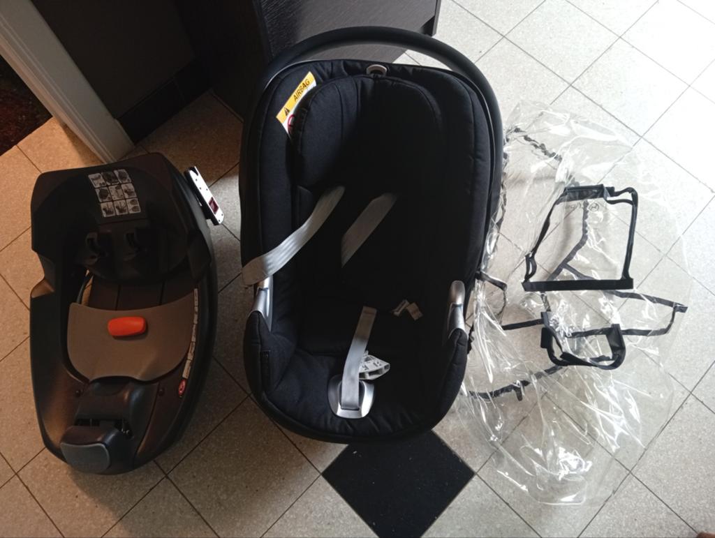 Siège auto Cybex avec base Isofix et cape de pluie., Enfants & Bébés, Enlèvement, Isofix