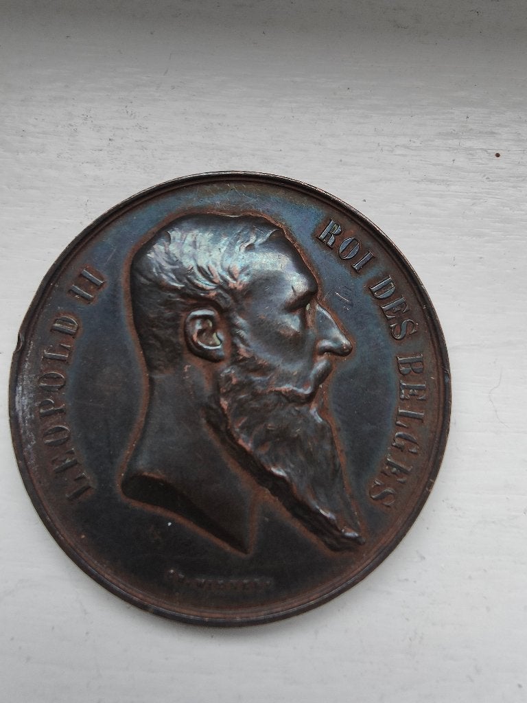 Médaille leopold 2 exposition nationale 1880, Ophalen of Verzenden