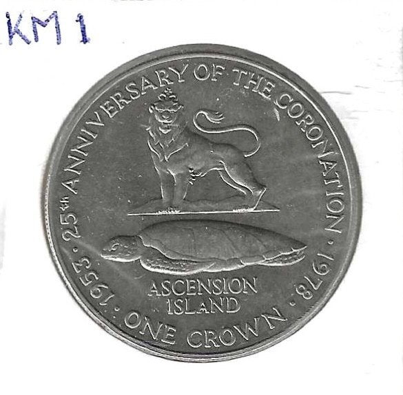 Ascension Island, 1 Crown 1978., Postzegels en Munten, Munten | Afrika, Ophalen of Verzenden, Overige landen, Losse munt