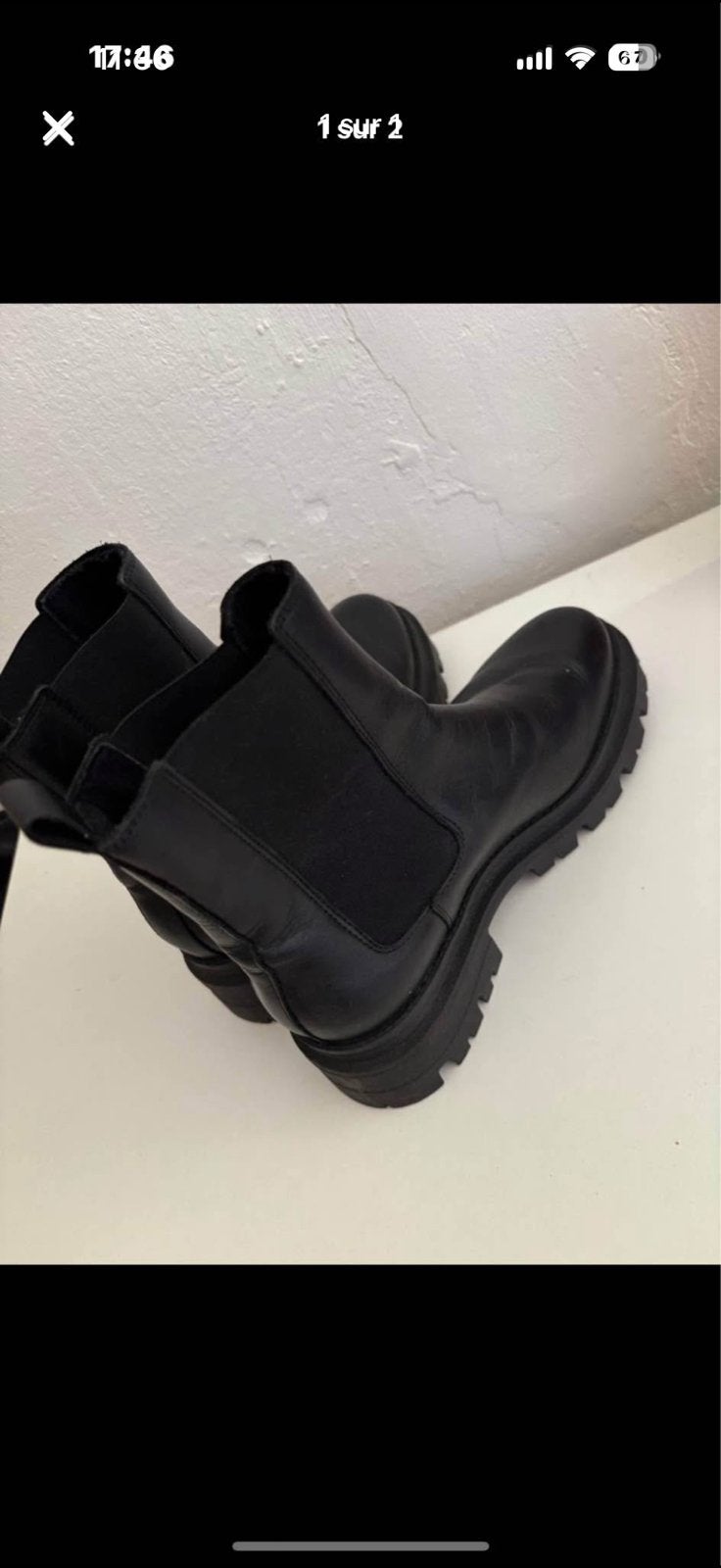 Bottines noir, Enlèvement, Comme neuf, Noir