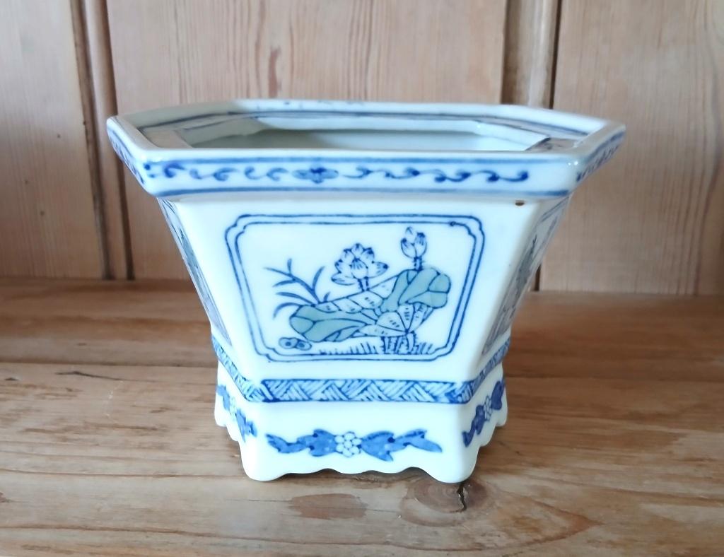 Pot à bonsaï ou orchidée en porcelaine asiatique, Ophalen