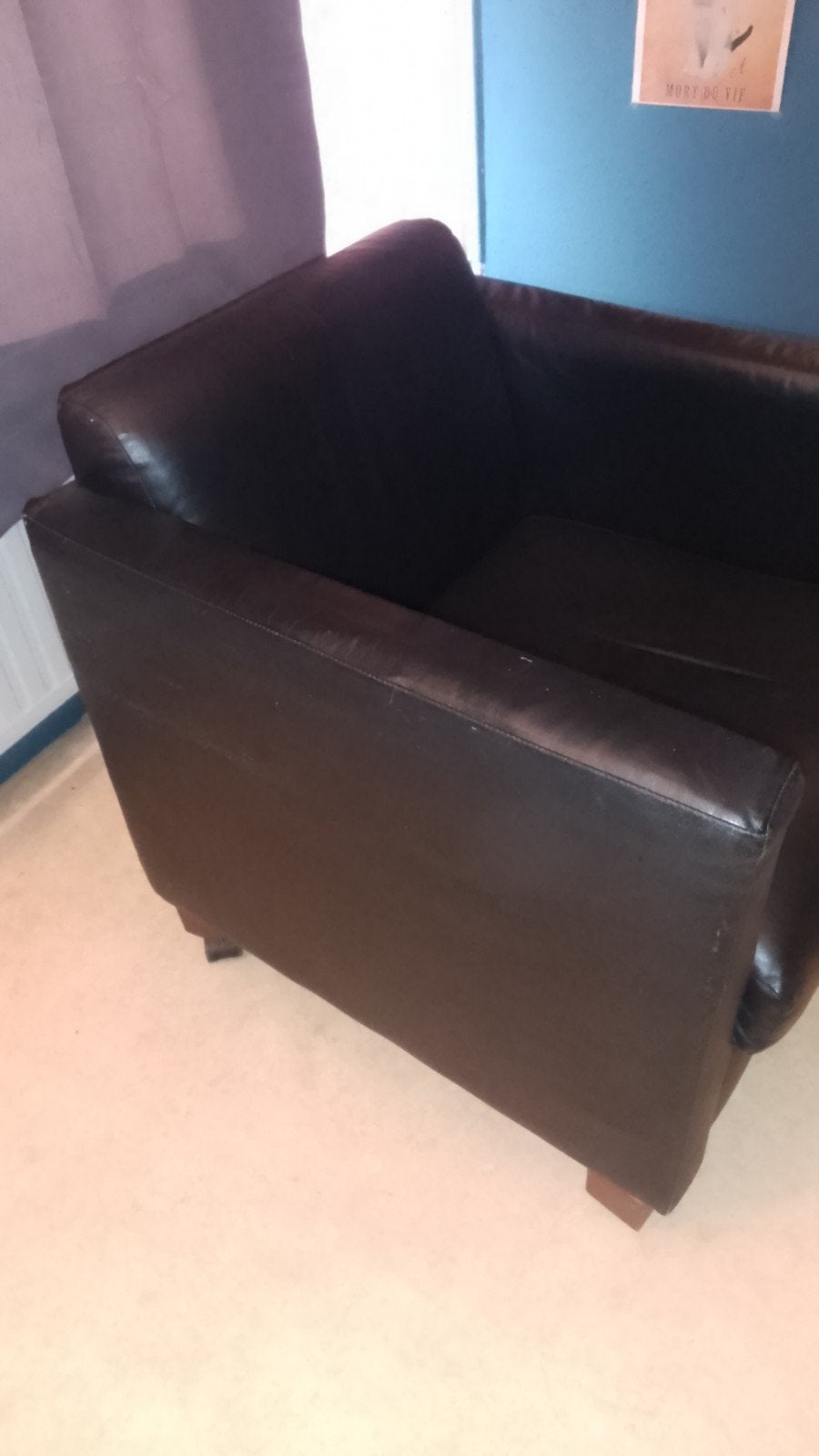 fauteuil club en cuire, Maison & Meubles, Enlèvement