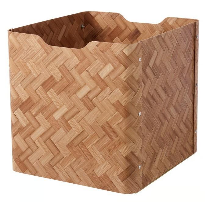 2 Boîtes en bambou IKEA BULLIG pour Kallax, 32x35x33 cm, Maison & Meubles, Enlèvement, Comme neuf