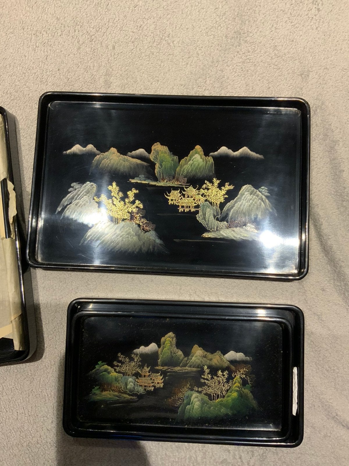 5 antieke, Chinese plateau’s, Antiek en Kunst, Ophalen