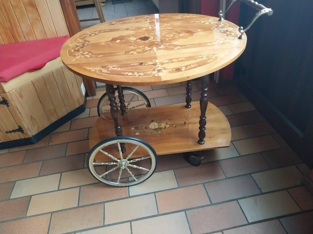 Bar roulant, Enlèvement, Comme neuf, Teck
