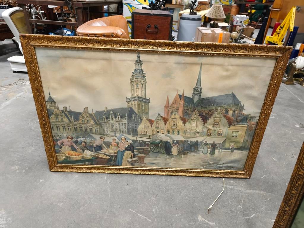 2 litho's Flori van Acker - Veurne en Brugge, Antiek en Kunst, Ophalen