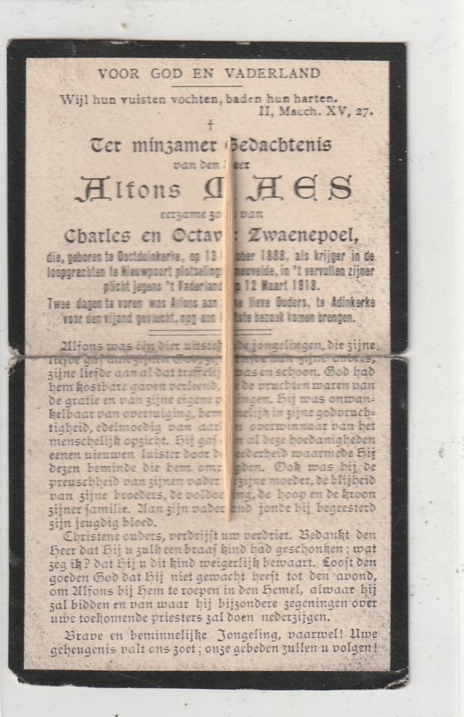 Oorlogsslachtoffer : 1914-18 :, Ophalen of Verzenden