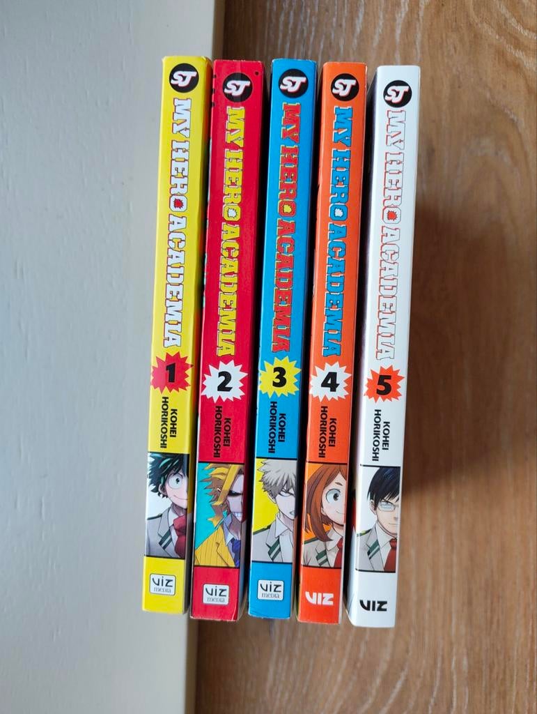 My hero academia manga set 1-5, Boeken, Ophalen of Verzenden, Zo goed als nieuw, Kohei Horikoshi