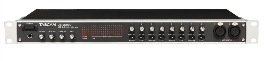 16 kanaals opnameset TASCAM US2000 + MA8 + Millenium MS8, Enlèvement ou Envoi, Utilisé