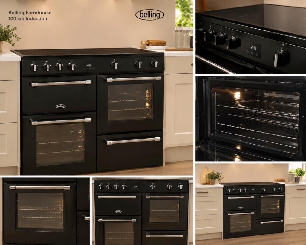 Cuisinière 100 cm induction – Belling Farmhouse – neuve, Electroménager, Neuf, Classe énergétique A ou plus économe, 4 zones de cuisson