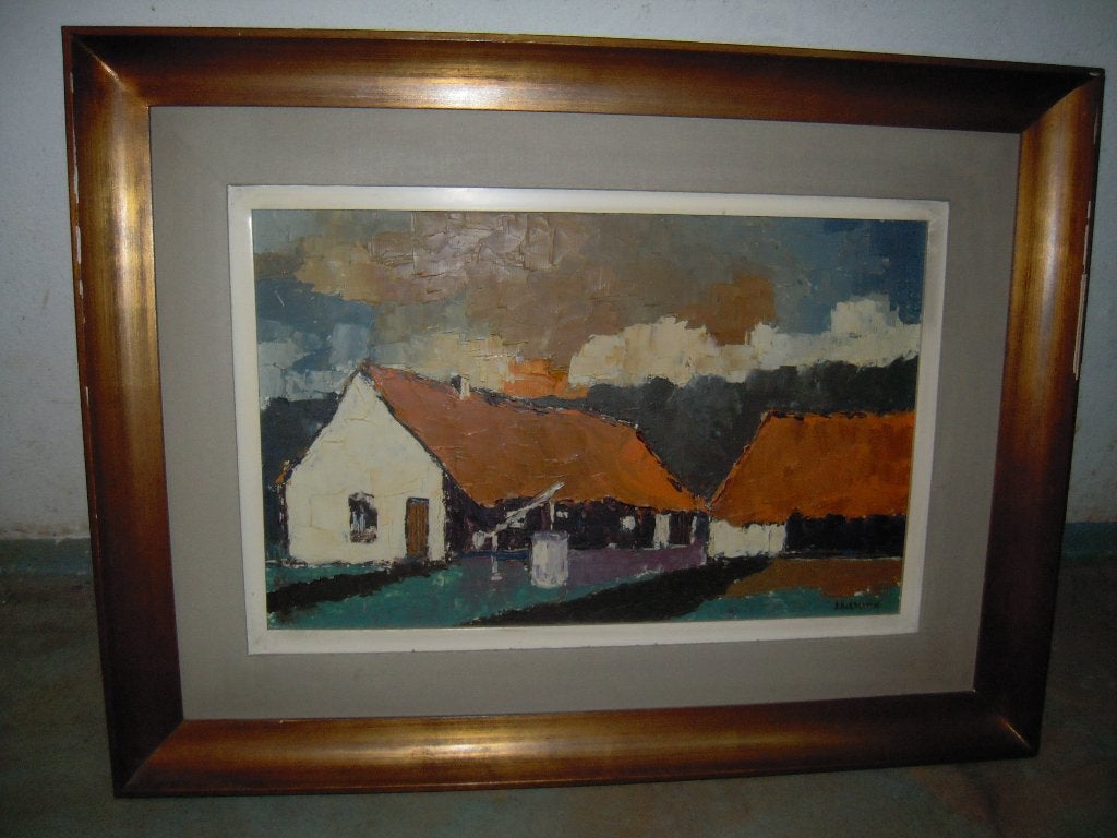 Schilderij, Antiek en Kunst, Ophalen, Doek, Realistisch, Olieverf