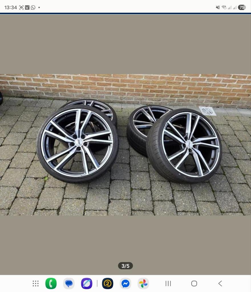 Complete set: 4 Vredestein zomerbanden mét AEZ 21” velgen, Ophalen, Gebruikt, Audi