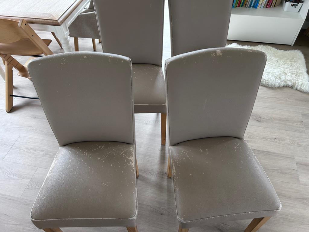 Gratis gebruikte eetkamerstoelen af te halen, Ophalen, Gebruikt, Overige kleuren, Leer