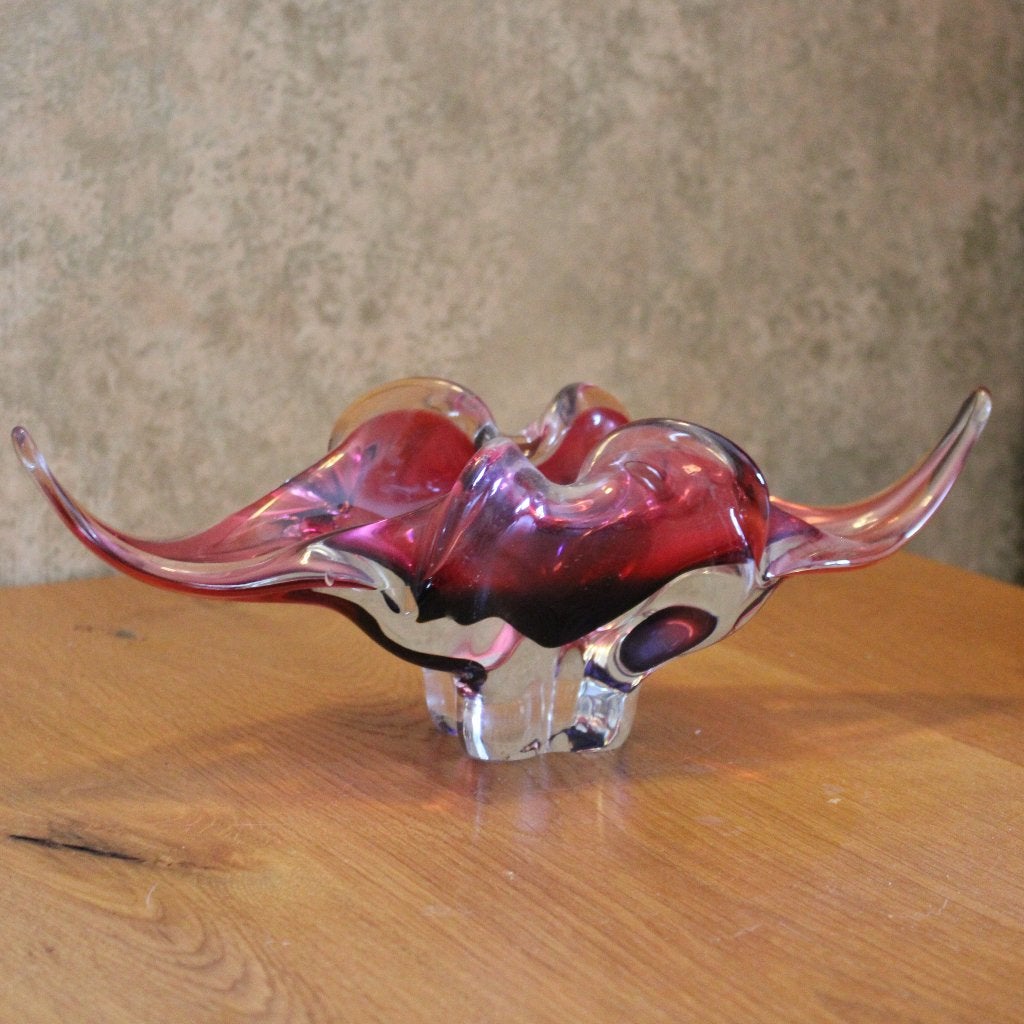 Vintage Sommerso Glazen Schaal / Vide-Poche, Antiek en Kunst, Ophalen of Verzenden