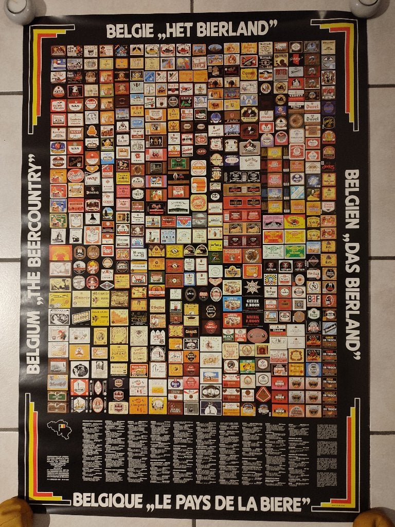 Belgique le pays de la bière België het bierland, Enlèvement, Neuf, Panneau, Plaque ou Plaquette publicitaire